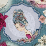 Patchworkstoff Mirabelle Midnight Garden Aquamarin - Ribes y Casals