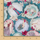 Patchworkstoff Mirabelle Midnight Garden Aquamarin - Ribes y Casals