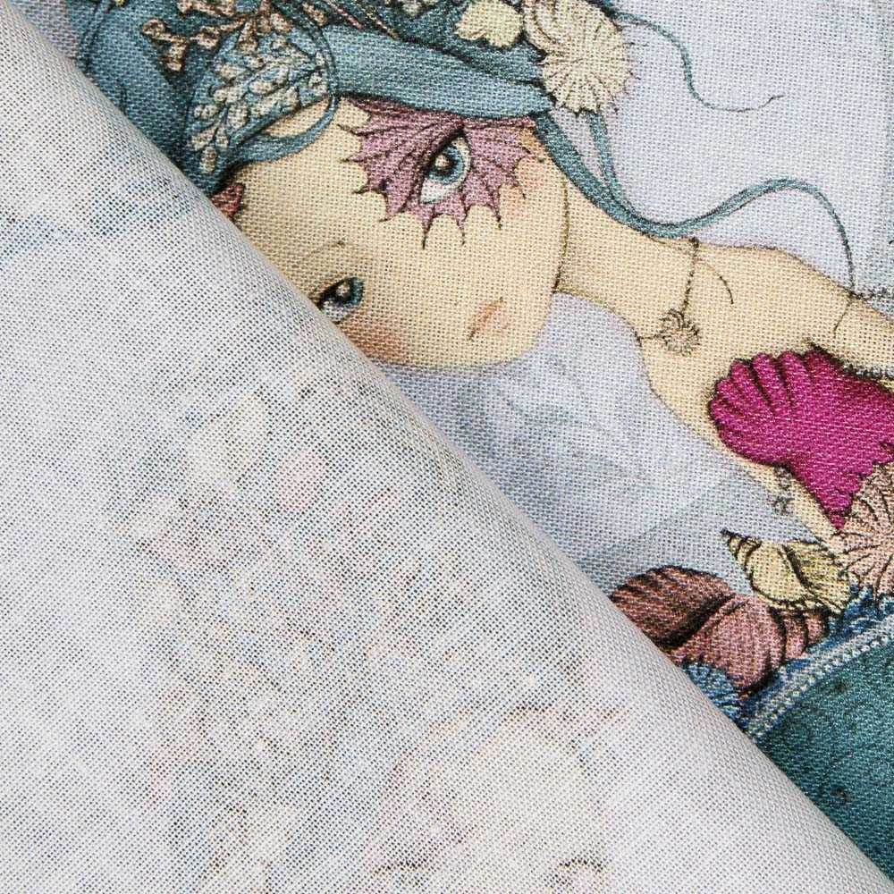 Patchworkstoff Mirabelle Midnight Garden Aquamarin - Ribes y Casals