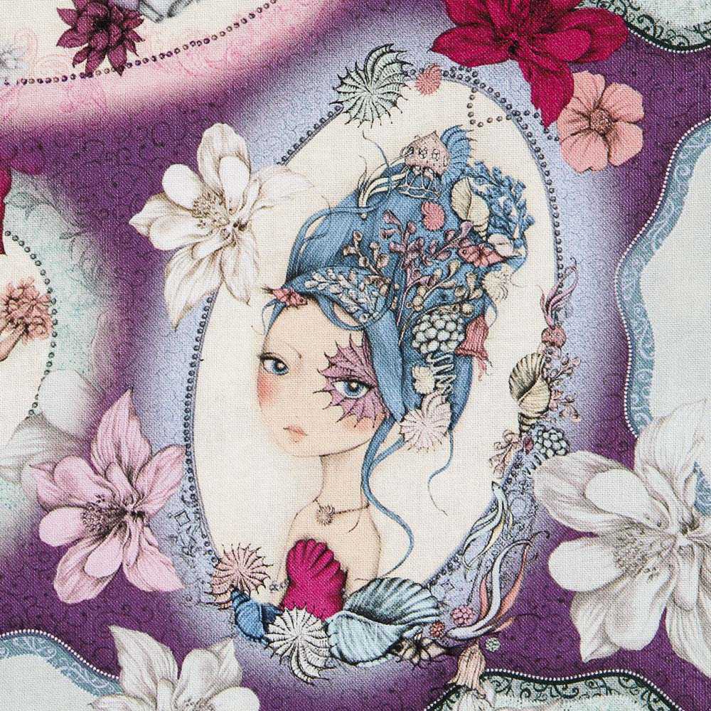 Mirabelle Patchwork-Stoff Midnight Garden Lila - Ribes y Casals