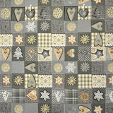 Patchwork-Stoff Weihnachten Grau - Ribes y Casals