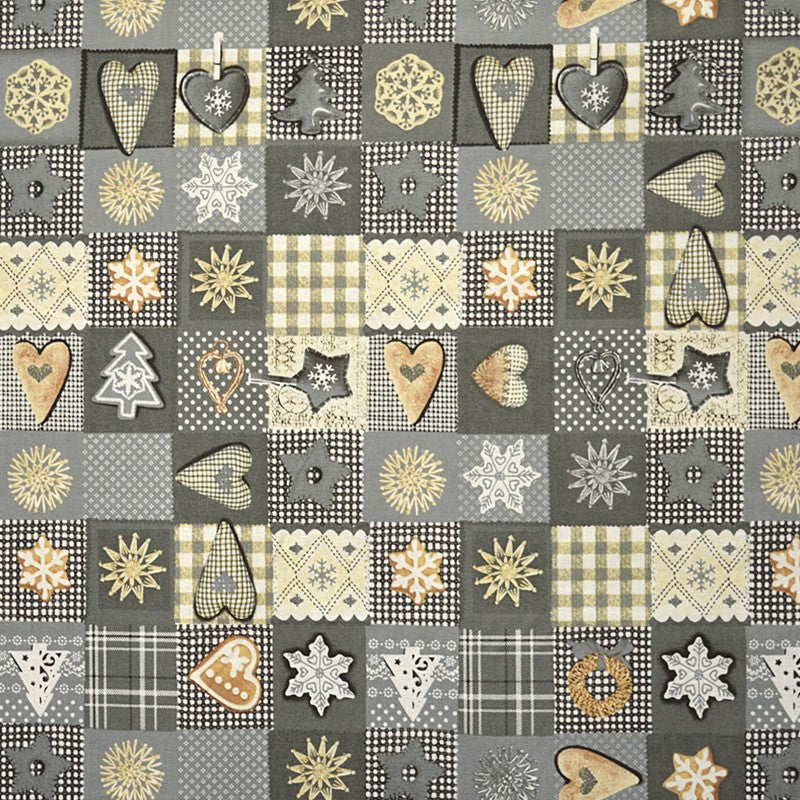 Patchwork-Stoff Weihnachten Grau - Ribes y Casals