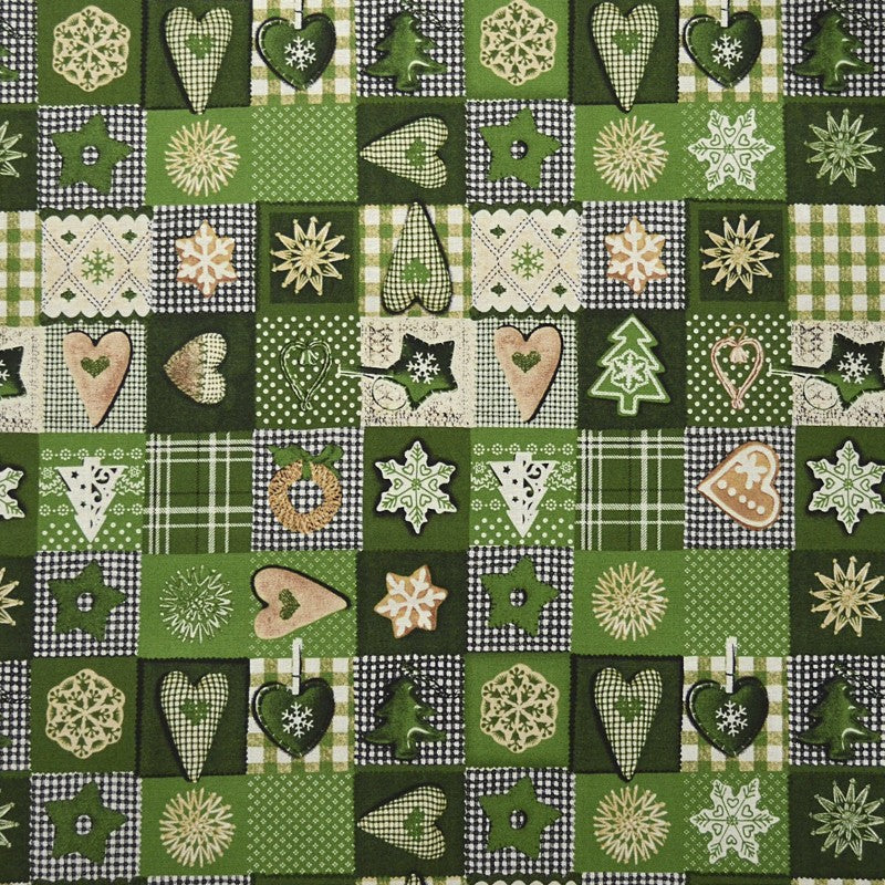 Patchwork-Stoff Weihnachten Grün - Ribes y Casals