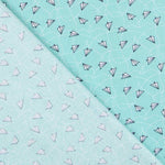 Stoff Patchwork Flugzeuge Wasser Grün - Ribes y Casals