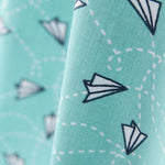 Stoff Patchwork Flugzeuge Wasser Grün - Ribes y Casals
