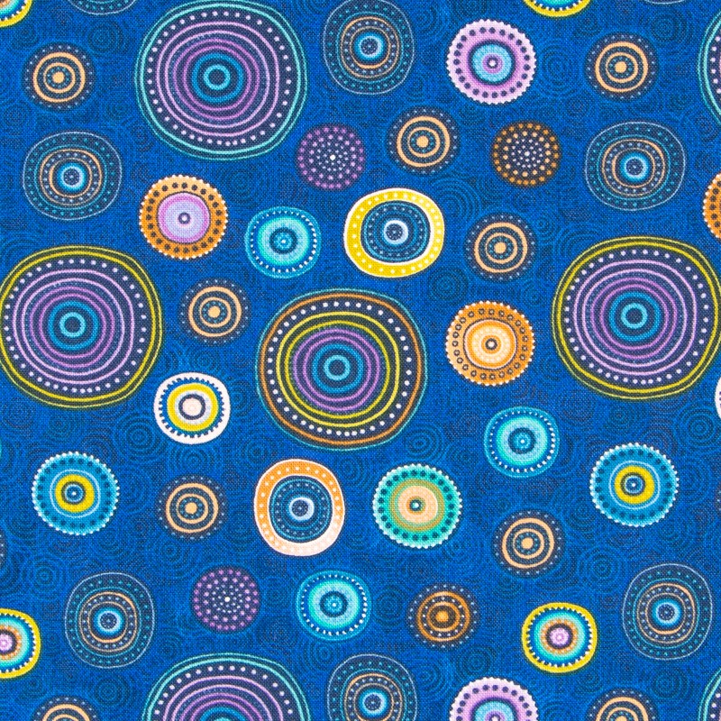 Patchwork-Stoff-Räder Blau - Ribes y Casals