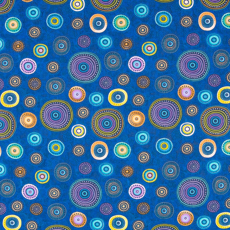 Patchwork-Stoff-Räder Blau - Ribes y Casals