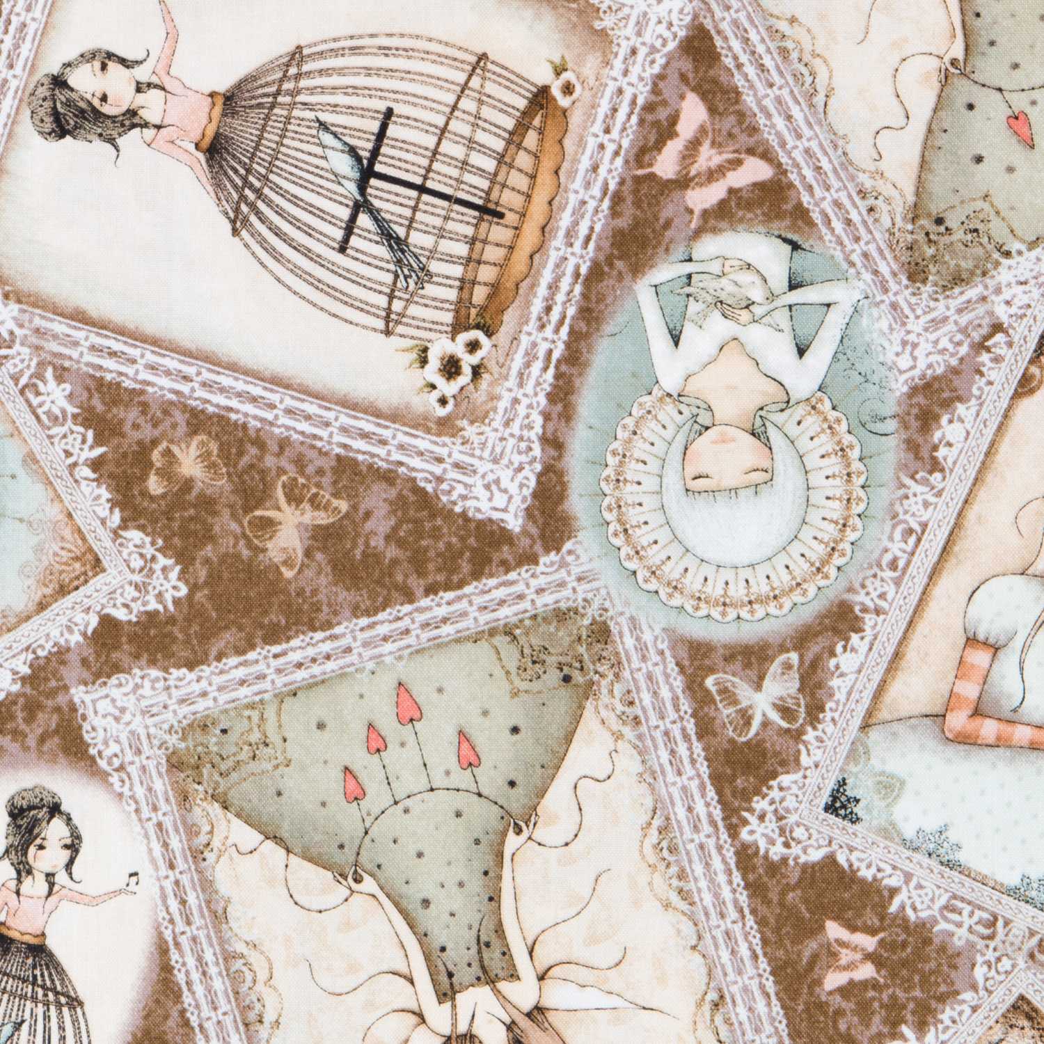 Patchworkstoff Santoro's Mirabelle Kamel - Ribes y Casals