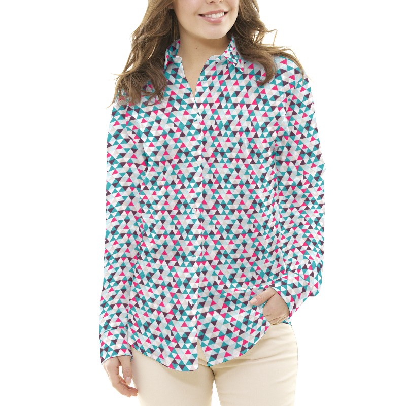 Dreiecke Fuchsia Patchwork-Stoff - Ribes y Casals