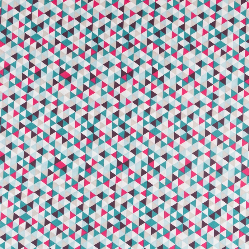 Dreiecke Fuchsia Patchwork-Stoff - Ribes y Casals