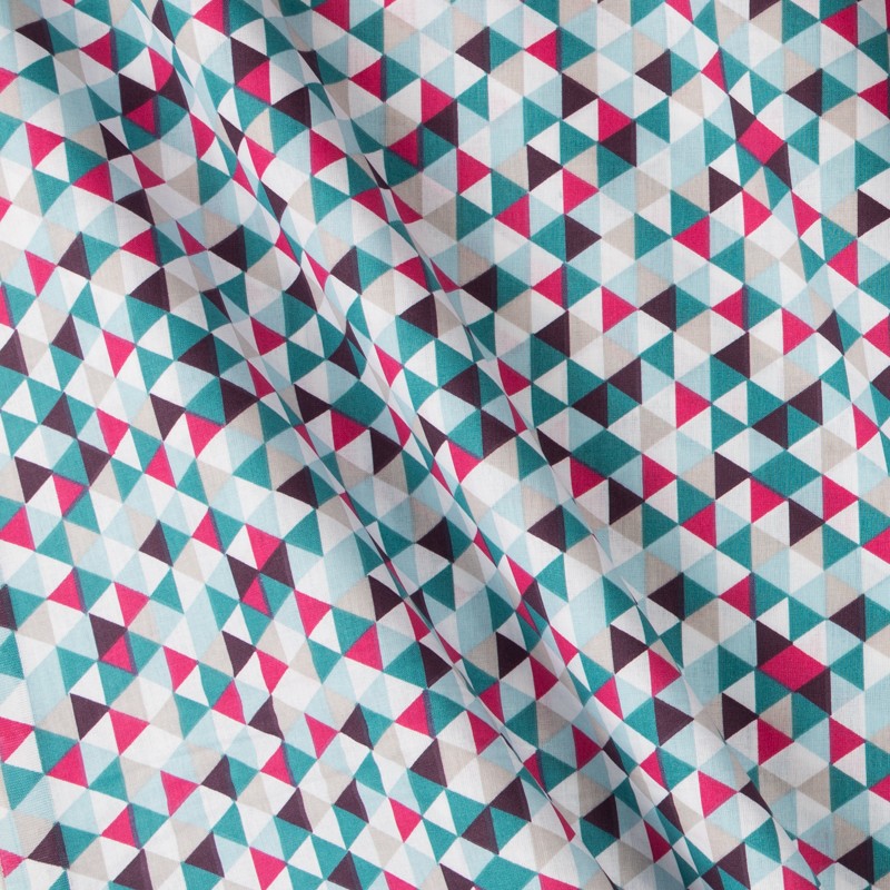 Dreiecke Fuchsia Patchwork-Stoff - Ribes y Casals
