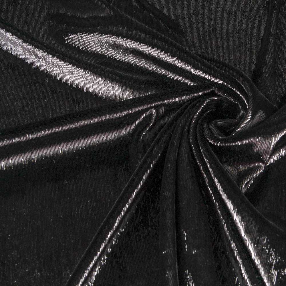 Lurex Affenhaar-Stoff Schwarz - Ribes y Casals
