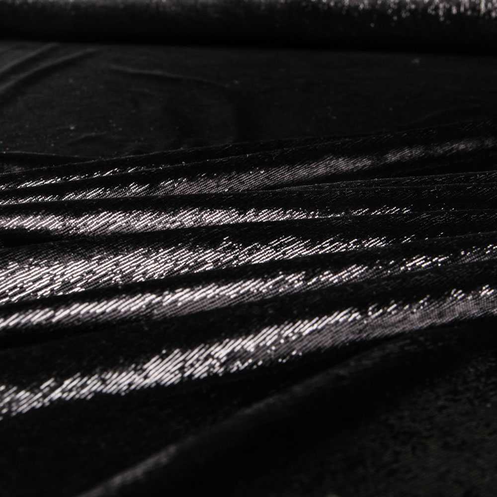 Lurex Affenhaar-Stoff Schwarz - Ribes y Casals