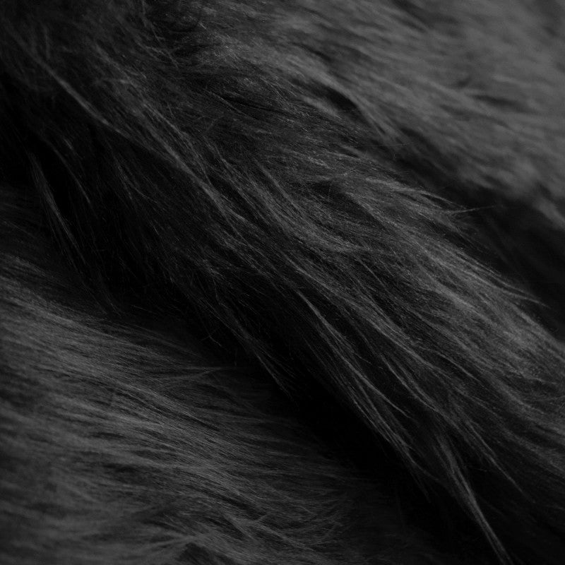 Stoffrest Langhaar schwarz – verschiedene Maße x Breite 150 cm - Ribes y Casals