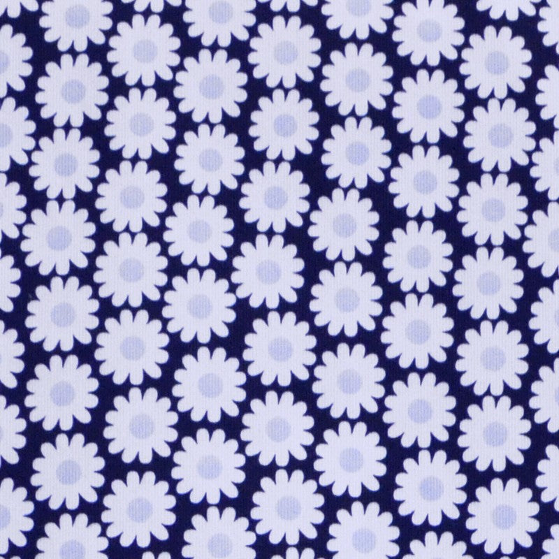 Pique Canutillo-Stoff Margaritas Marineblau - Ribes y Casals