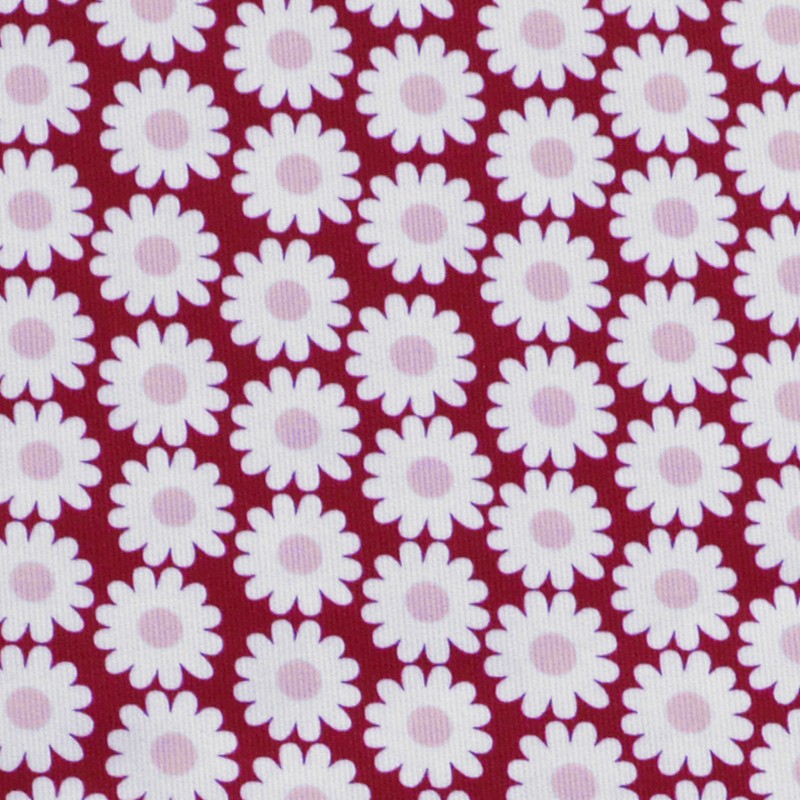Pique Canutillo Gänseblümchen Rotes Piqué-Gewebe - Ribes y Casals