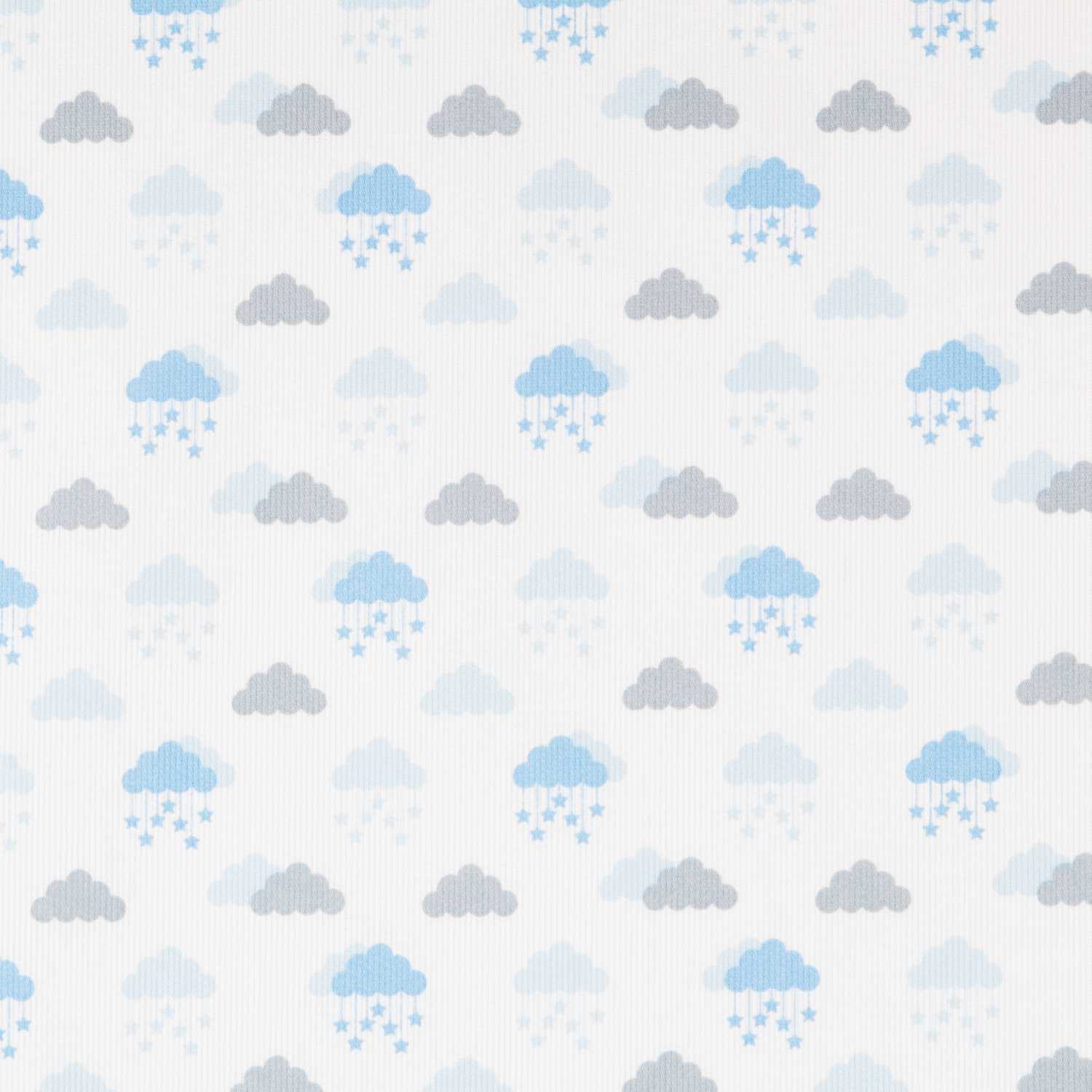 Pique Canutillo Stoff Clouds Blau - Ribes y Casals