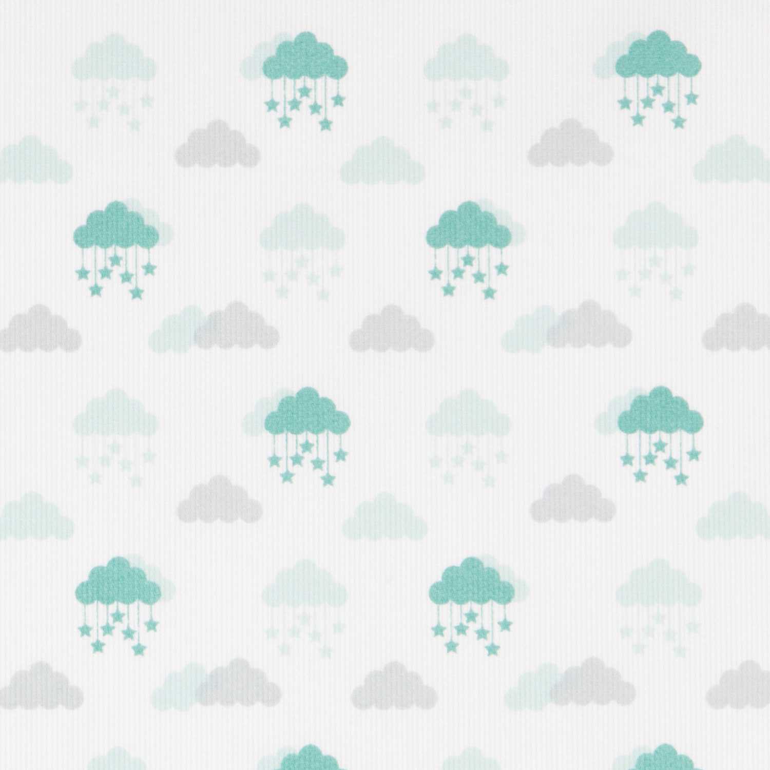 Pique Canutillo Stoff Clouds Grün - Ribes y Casals