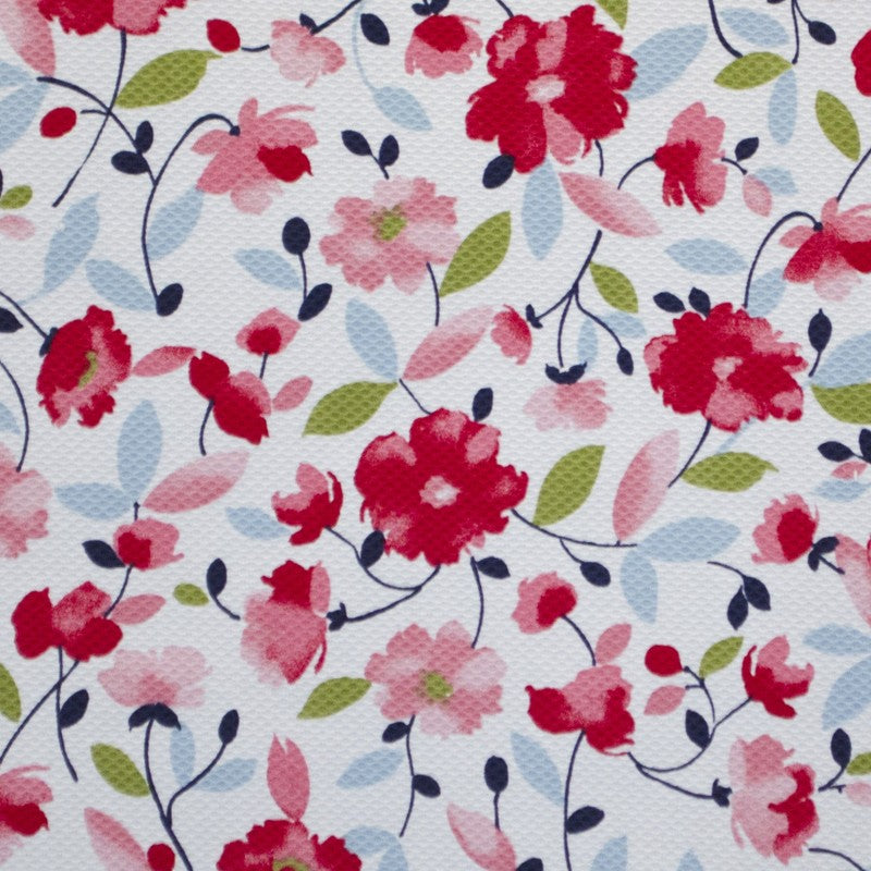 Pique Floral Print Stoff Rosa - Ribes y Casals