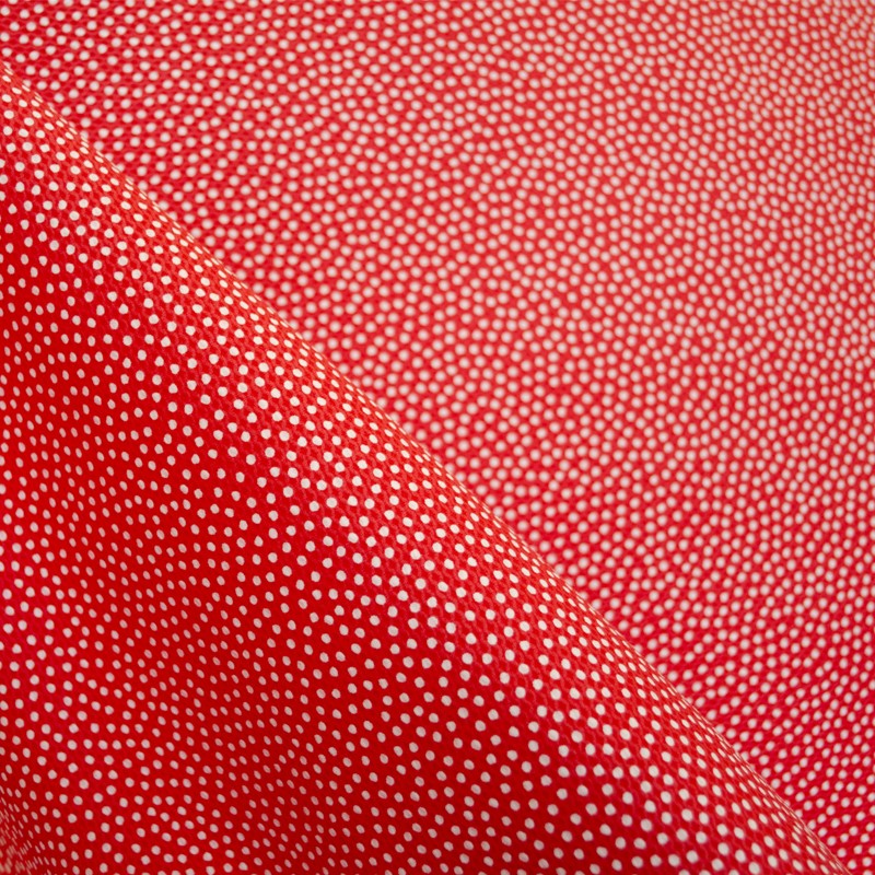 Stoff Piqué Polka Dot Roter Hintergrund 3mm - Ribes y Casals