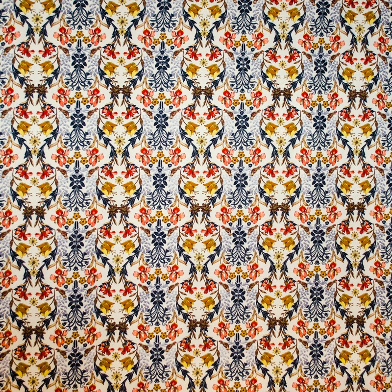 Polyester Flachgewebe Blumen Ecru - Ribes y Casals