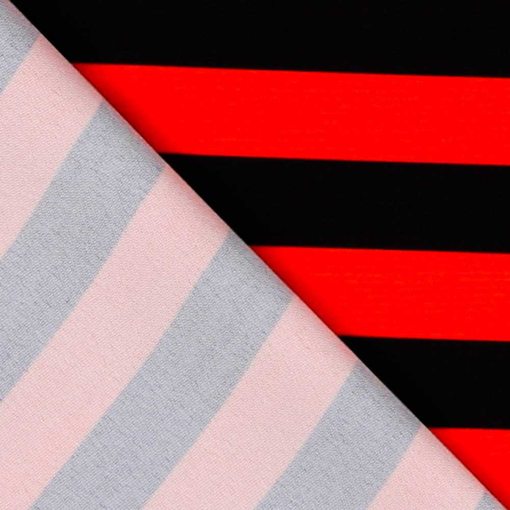 Flachgewebe rot gestreift schwarz 23mm - Ribes y Casals