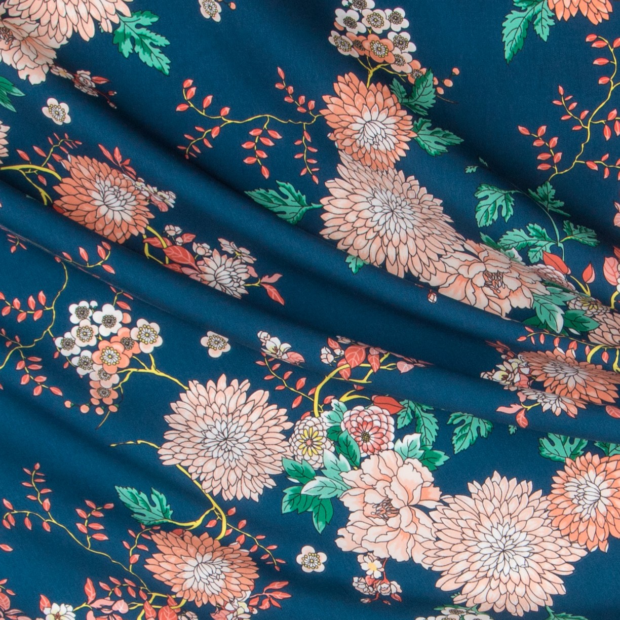 Polyester-Gewebe Canard Blumen - Ribes y Casals