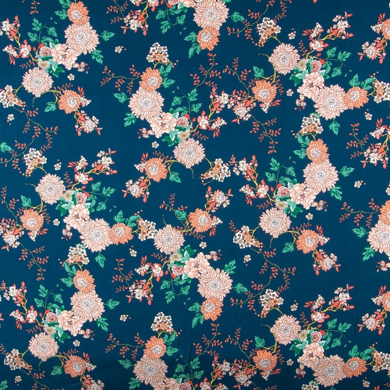 Polyester-Gewebe Canard Blumen - Ribes y Casals