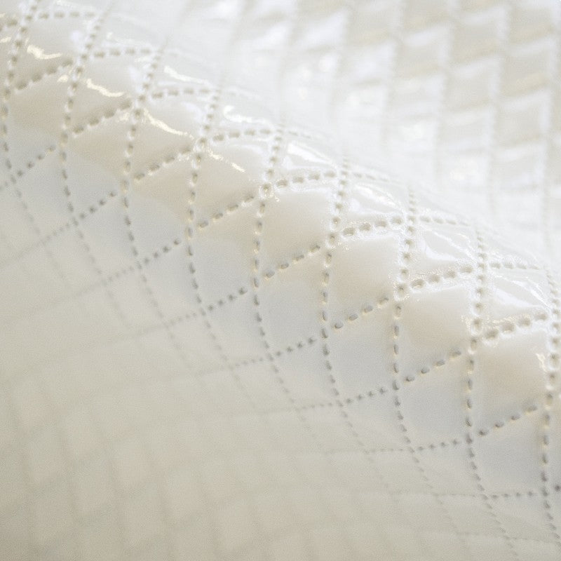 Gesteppter weißer Polyskin-Stoff, gepolstert, weißer Rhombus - Ribes y Casals