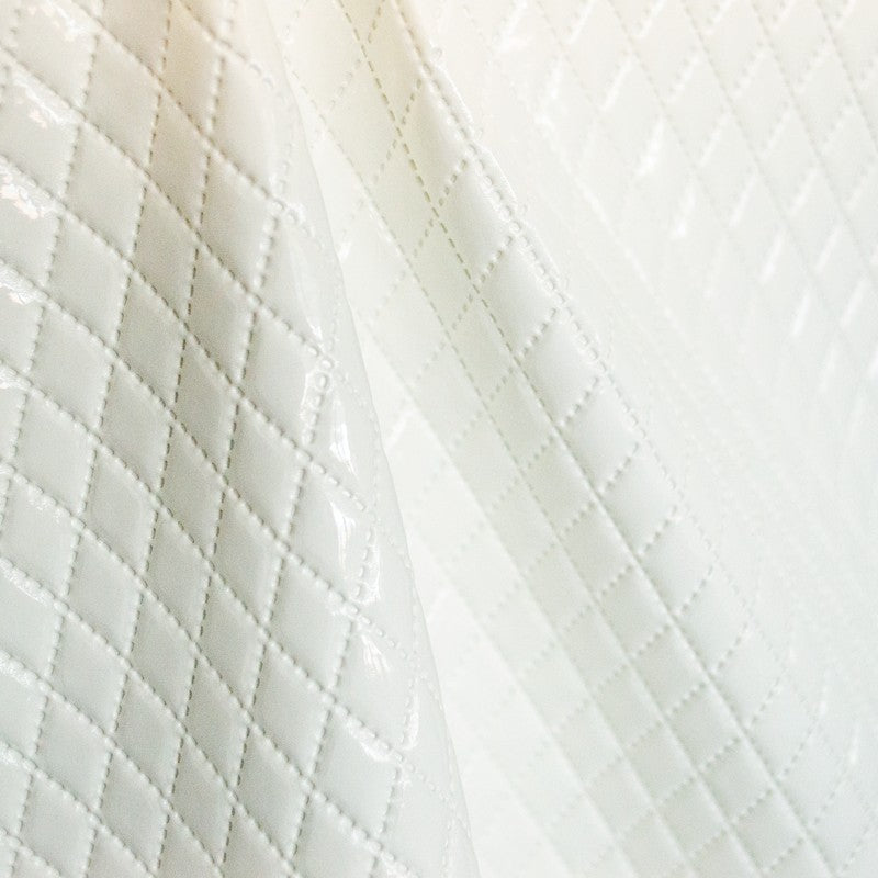 Gesteppter weißer Polyskin-Stoff, gepolstert, weißer Rhombus - Ribes y Casals