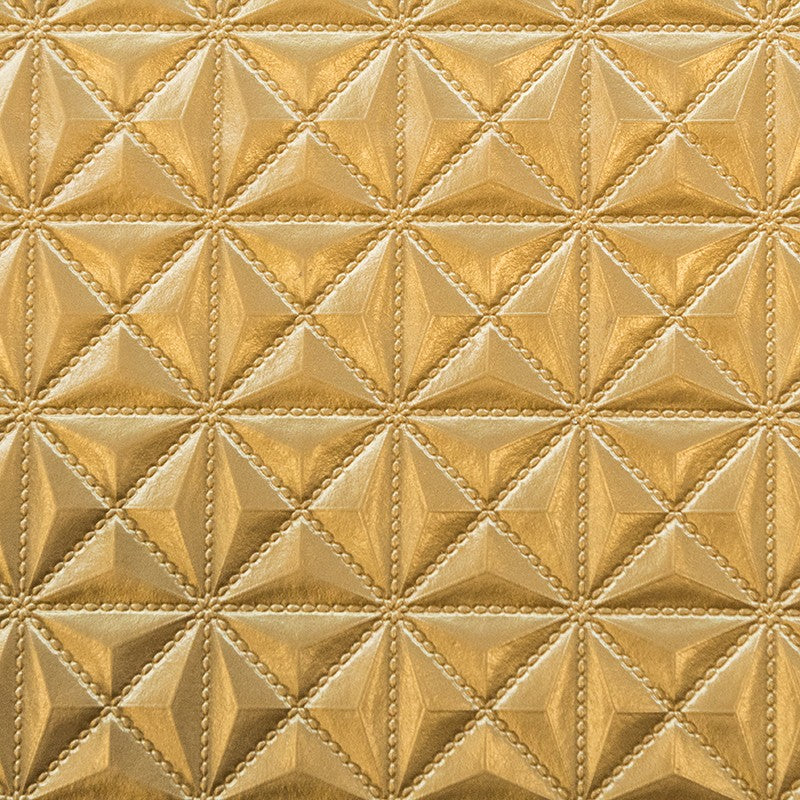 Goldener Rhombus 3D Lack-Kunstleder-Stoff - Ribes y Casals