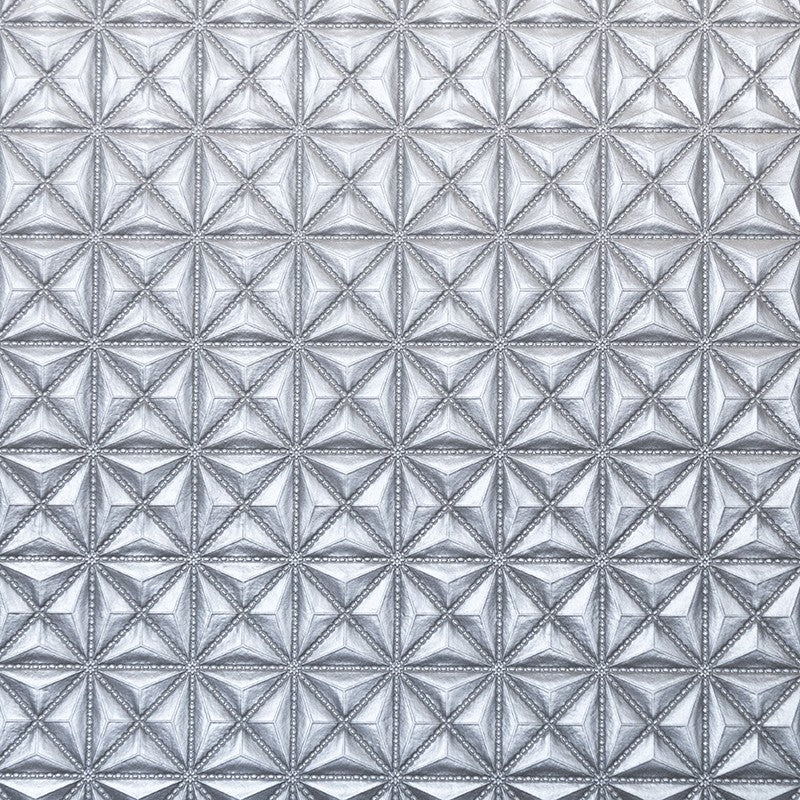3D Silberner Rhombus 3D Lack-Kunstleder-Stoff - Ribes y Casals