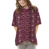 Poncho Rombo Granat Stoff - Ribes y Casals