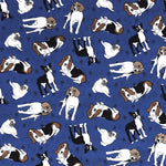 Mops Baumwoll-Popeline-Stoff Blauer Hintergrund - Ribes y Casals
