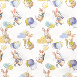 Baumwoll-Popeline Little Rabbit Weißer Baumwoll-Popeline-Stoff - Ribes y Casals