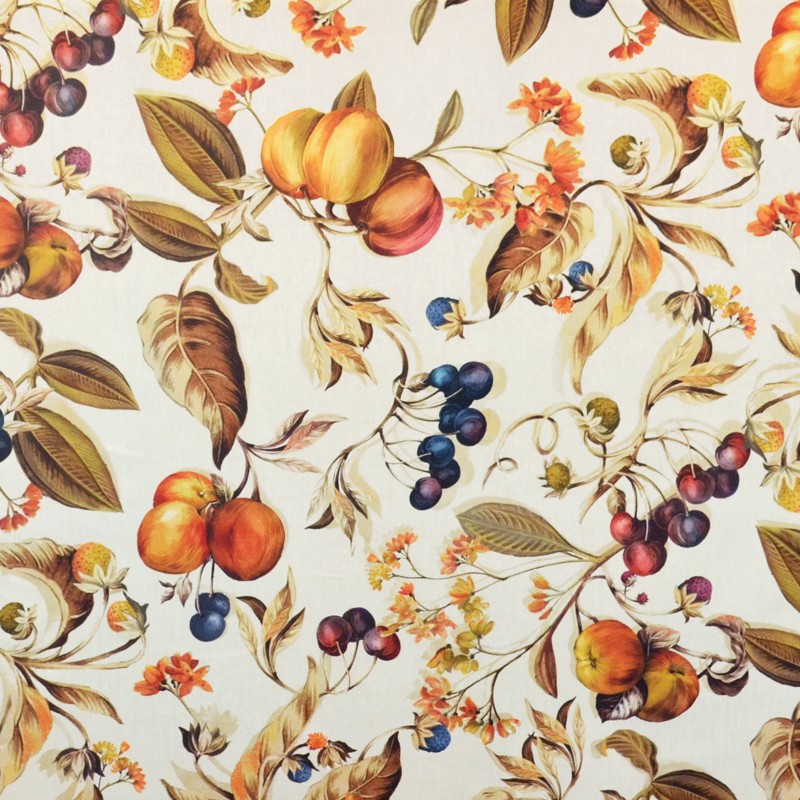 Hellbeige Herbst bedruckte Popeline - Ribes y Casals