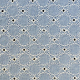 Popeline-Stoff Stickerei Kreise Blau - Ribes y Casals