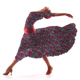 Flamenco Popeline Tuch Nelke Schwarzer Hintergrund - Ribes y Casals