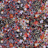 Flamenco Popeline Stoff Blume Kimono Schwarz - Ribes y Casals