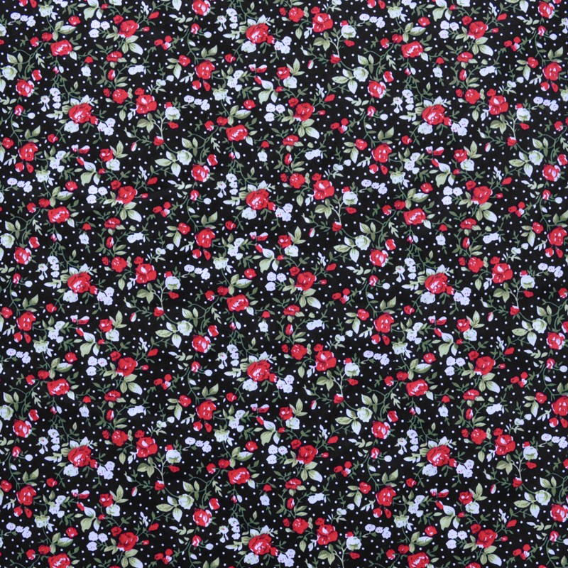 Popeline Flamenca Liberty Rote Blume Stoff - Ribes y Casals