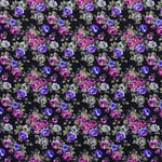 Flamenco Popeline-Stoff Liberty Roses Schwarz - Ribes y Casals