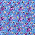 Flamenco Popeline Stoff Liberty Roses Türkis - Ribes y Casals