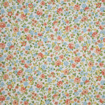 Popeline-Stoff Liberty Orange Orange Blau - Ribes y Casals