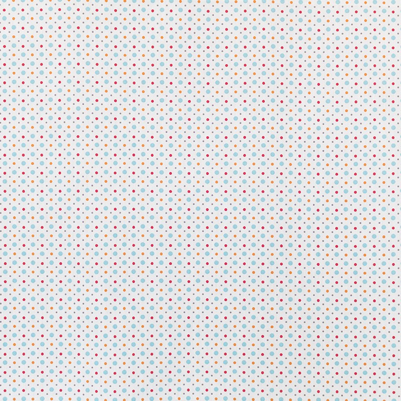 Polka Dot Popeline Stoff Blau Orange - Ribes y Casals