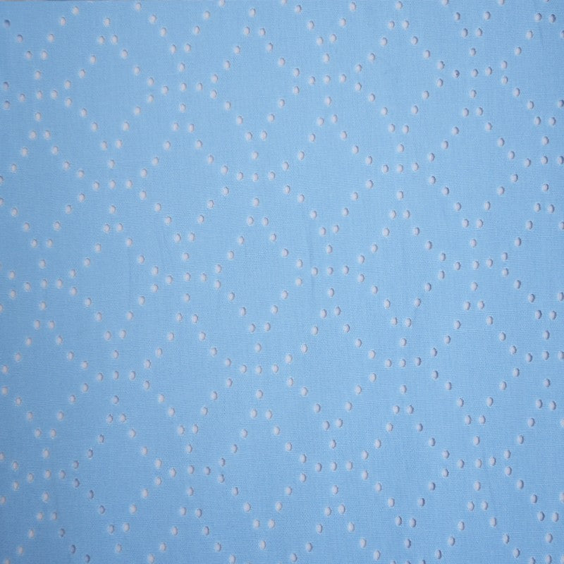 Perforierter Popeline-Stoff Blau - Ribes y Casals