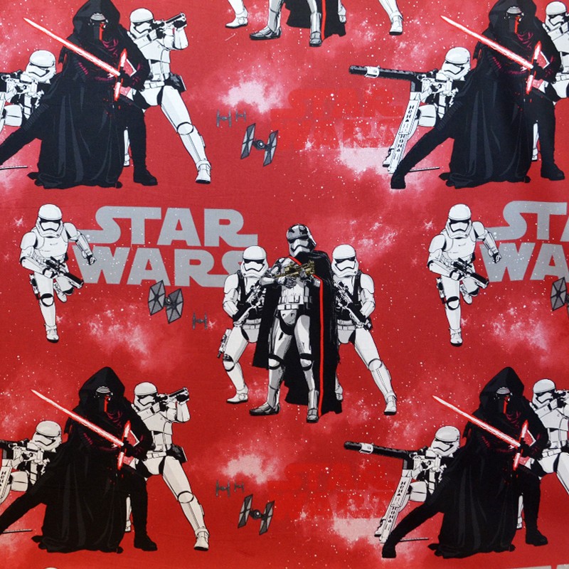 Star Wars Roter Popeline-Stoff - Ribes y Casals