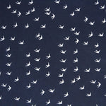 Marineblaue Vögel Stretch-Strickstoff - Ribes y Casals