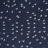 Marineblaue Vögel Stretch-Strickstoff - Ribes y Casals