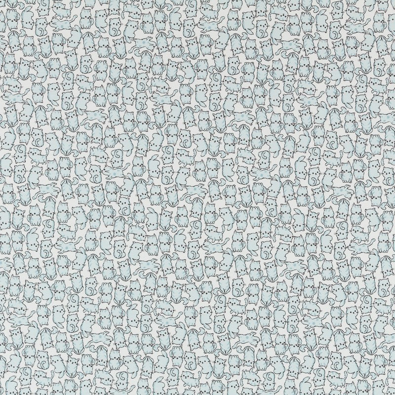Gestrickter Stoff Blaue Kätzchen Plüsch - Ribes y Casals