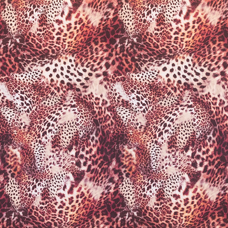Granatfarbener Leopard-Strickstoff - Ribes y Casals
